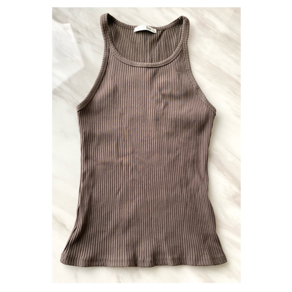Aritzia Wilfred Free Olive Green Ribbed Tank